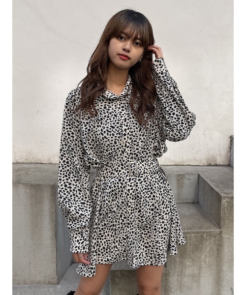 「ENVYM」 シャツワンピース FREE ベージュ レディース_画像8