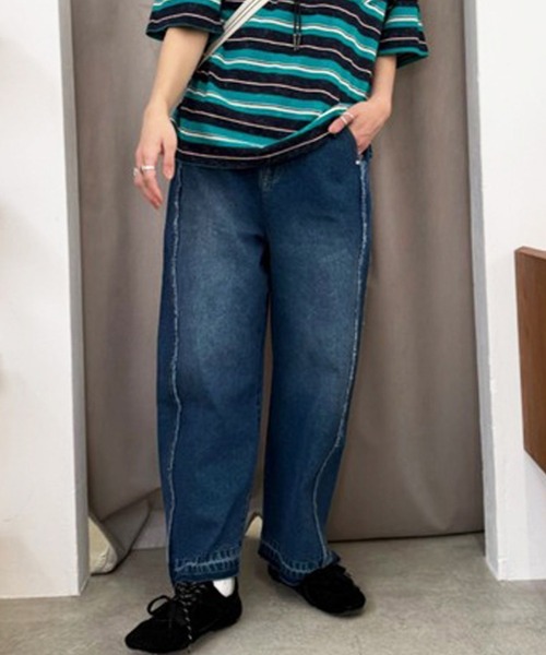 DOUBLE NAME（ダブルネーム） ワイドパンツ パンツ 下糸配色ウエスト