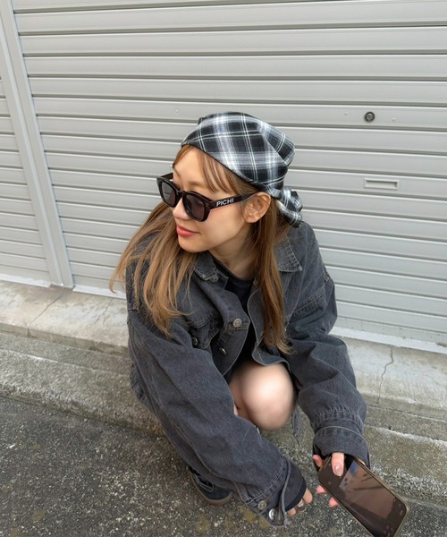 PICHI デニムジャケット gジャン ルーズデニムジャケット レディース