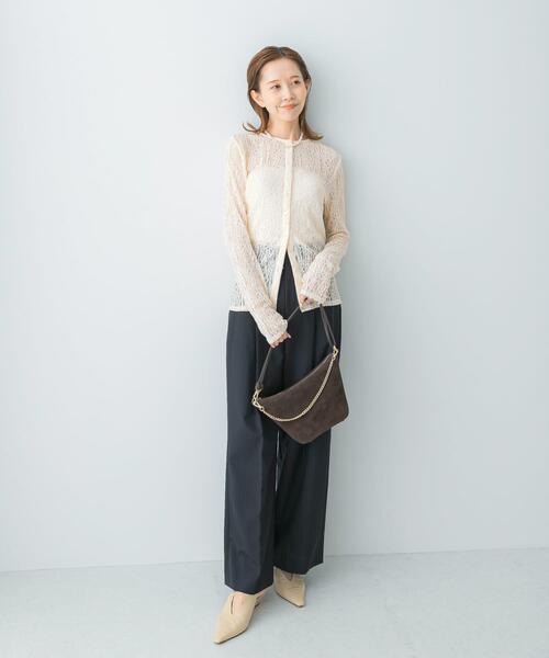 【URBAN RESEARCH ROSSO】ロングニットカーディガン URBAN RESEARCH ROSSO WOMEN」 カーディガン FREE ブラック レディース