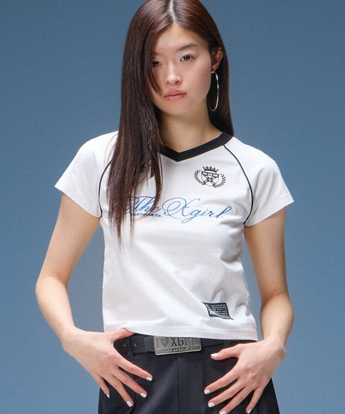 X-girl（エックスガール） tシャツ THE X-GIRL UNIFORM S/S BABY TEE