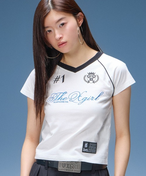 X-girl（エックスガール） tシャツ THE X-GIRL UNIFORM S/S BABY TEE