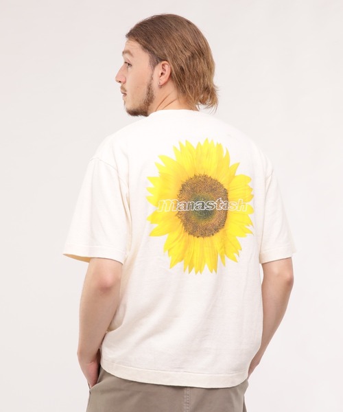 「MANASTASH」 半袖Tシャツ X-LARGE ベージュ メンズ_画像2