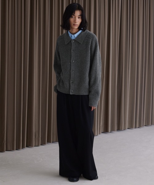 「LUENNA」 ニットカーディガン L ダークブラウン メンズ_画像7