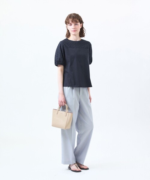 tシャツ レーススリーブカットソー レディースの画像