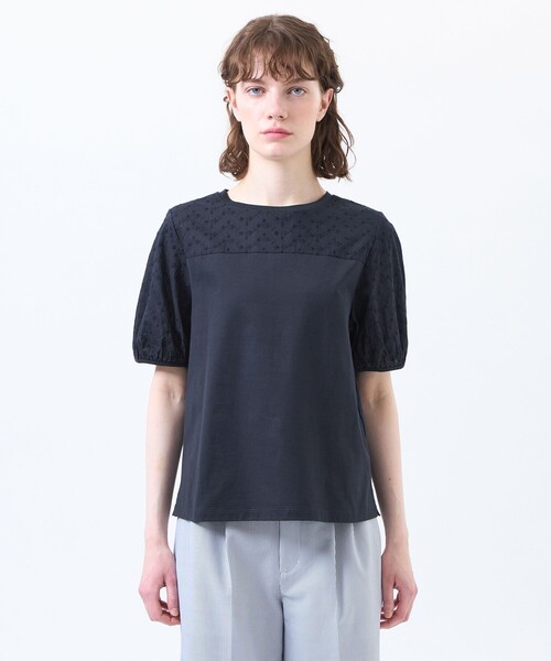 tシャツ レーススリーブカットソー レディースの画像