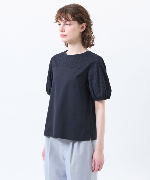 tシャツ レーススリーブカットソー レディースの画像