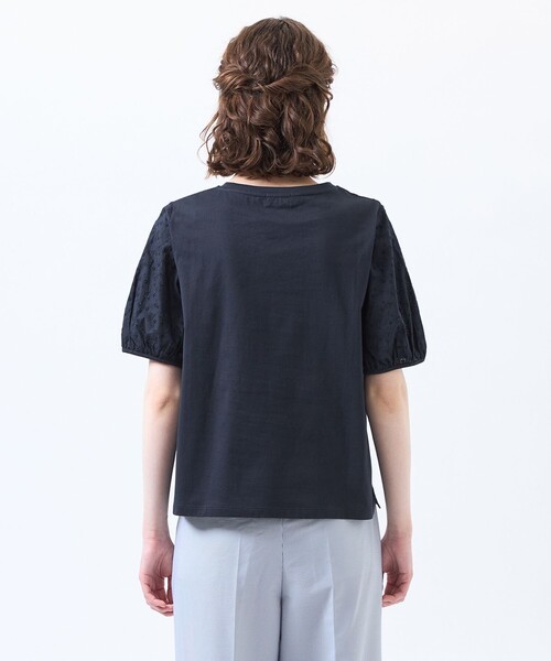 tシャツ レーススリーブカットソー レディースの画像