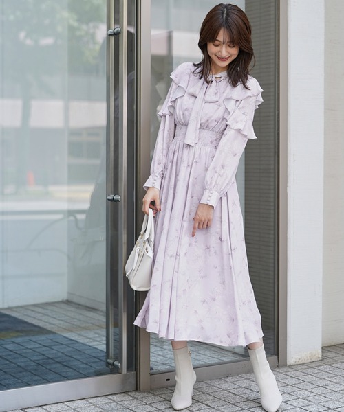 「NOELA」 長袖ワンピース M ブラウン レディース_画像5
