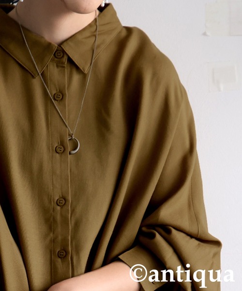 「antiqua」 長袖シャツ ONESIZE ブラック レディース_画像7