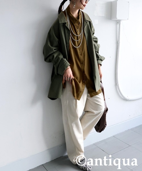 「antiqua」 長袖シャツ ONESIZE ブラック レディース_画像8