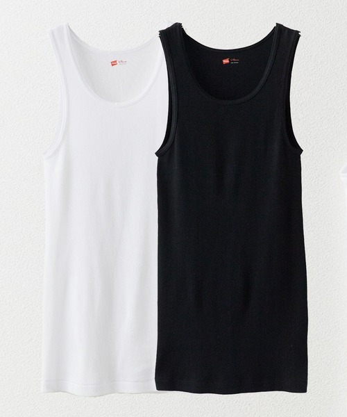 Hanes（ヘインズ） タンクトップ 2P Pack A-Shirt 2枚入りパック リブ