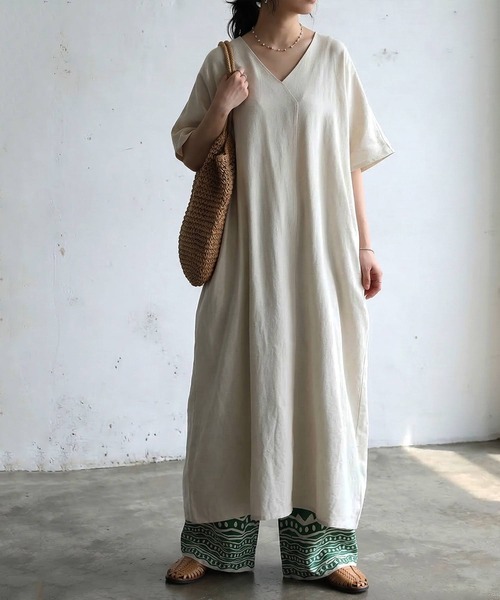 「antiqua」 ノースリーブワンピース P チャコールグレー レディース_画像7