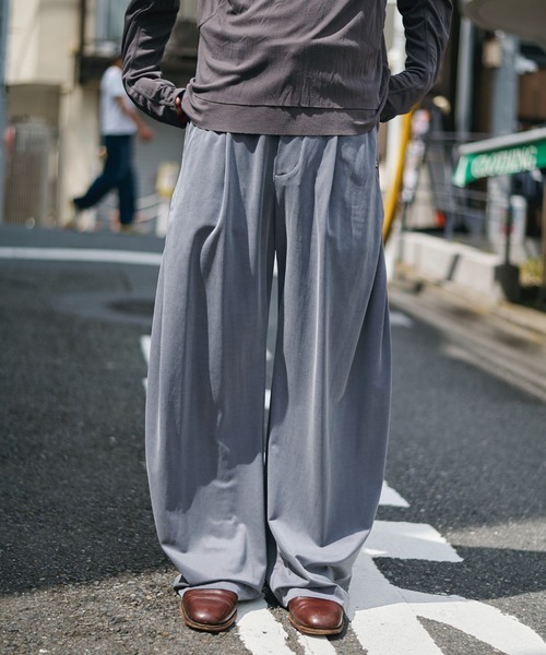 CONZ ワイドパンツ スラックス curve leg trousers cupra jersey