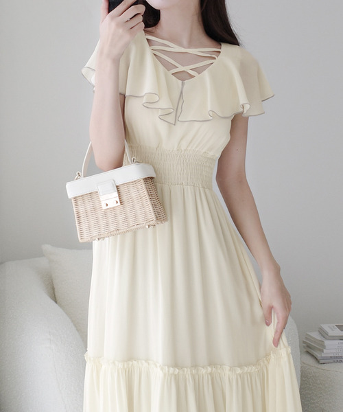 「mily bilet」 ノースリーブワンピース LARGE アイボリー レディース_画像9