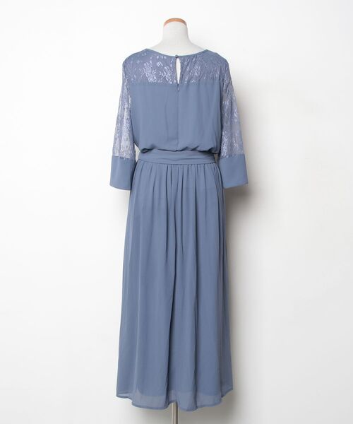 「PourVous」 7分袖ワンピース X-LARGE ブルーグレー レディース_画像2
