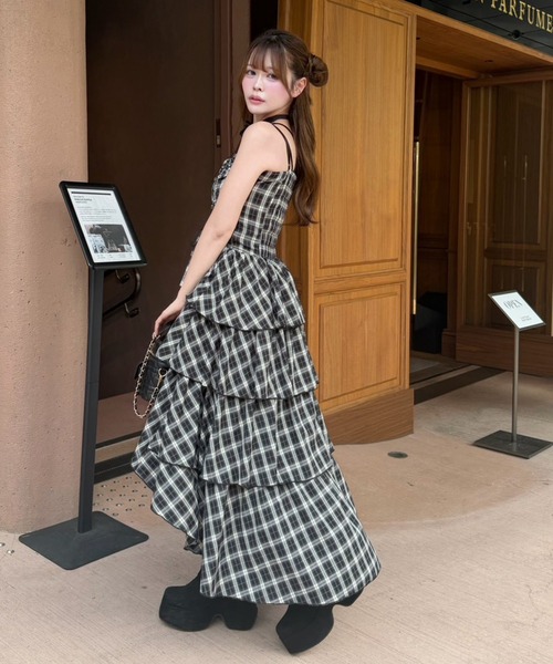 one after another NICE CLAUP ワンピース アシメティアードロング