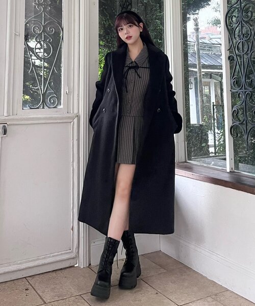 「OLIVE des OLIVE」 シャツワンピース FREE ブラック レディース_画像8