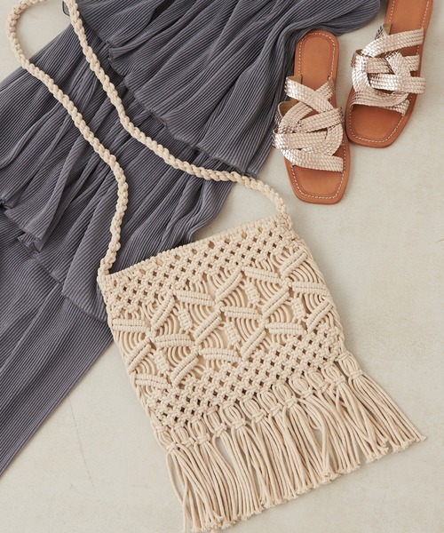 数量は多い マクラメ ポシェット バッグ 女性用 Slcp Lk