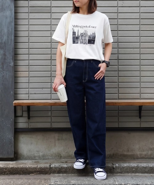k*n様 ER Emma DENIM ブルーストレートデニム Emma（エマ） ワイドパンツ ジーンズ デニム デニムパンツ リサイクル