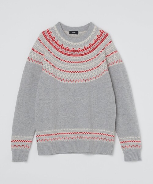 美品 SHIPS 2万 ノルディック柄セーター ワイドスリーブ シップス ニット SHIPS（シップス）の「ノルディックニットプルオーバー（ニット