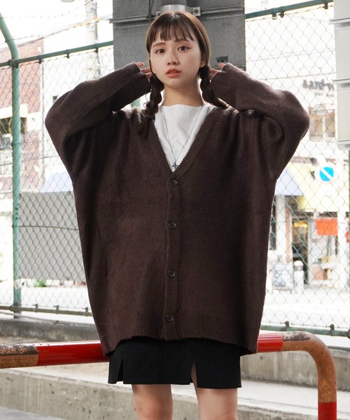 カーディガン WJQ モヘアタッチ ルーズカーディガン / ニット ボレロ