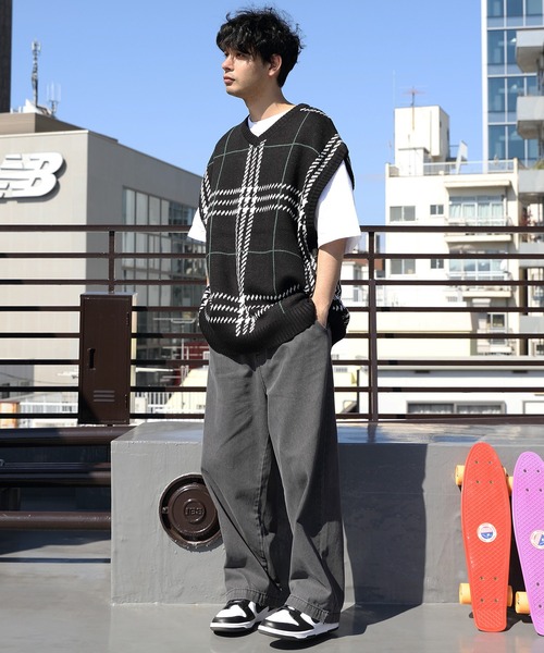 ベスト　ジレ 8（eight） ベスト ジレ ジャガード大柄ニットベスト メンズ