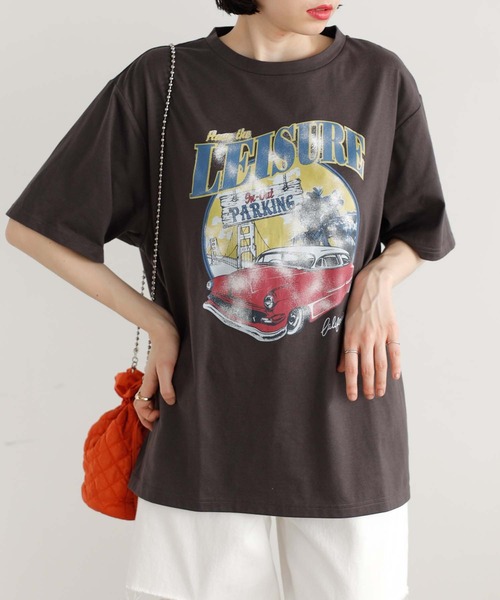 GeeRA（ジーラ） tシャツ 半袖 ロックプリントルーズTシャツ
