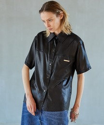 PRANKPROJECT ハーフスリーブサテンオーバーシャツ新品 PRANK PROJECT（プランクプロジェクト） ブラウス シャツ 半袖 ハーフ