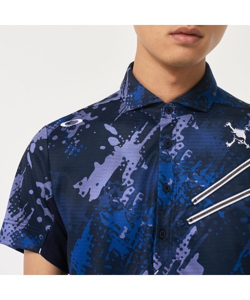 Oakley スカル❣️幾何学模様 ポロシャツ　XL OAKLEY ポロシャツ オークリー SKULL NOISY TONE SHIRT / ゴルフ