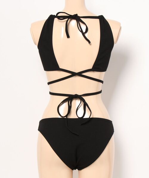 水着 バックオープン胸元セクシー ホルターネックビキニ レディース