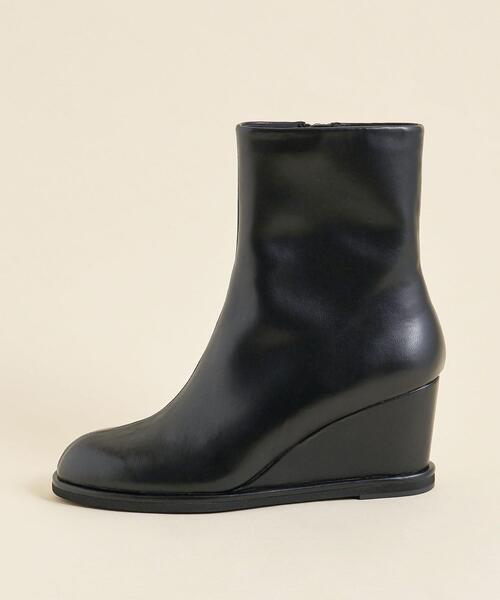 美品　オデットエオディール　ショートブーツ　23.5 ブラック　レザー　日本製 ODETTE E ODILE（オデット エ オディール） ショートブーツ 23.5cm