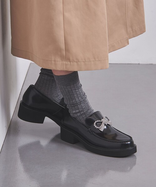 ユナイテッドアローズ ビジュー ローファー ブラック 37