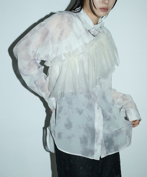 【1度着用のみ美品】 YLÈVE(イレーヴ) 近年モデル シアーシャツ ブラウス 1度着用のみ美品】 YLÈVE(イレーヴ) 近年モデル シアーシャツ