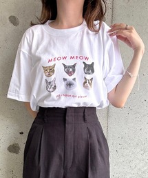 【CPGN】Cats Ribbon 半袖T 2色 tシャツ CATプリント半袖Tシャツ レディース : ZOZOTOWN Yahoo