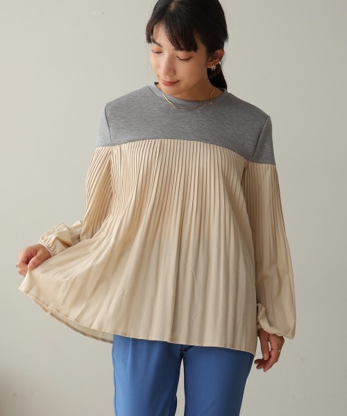 Bou Jeloud（ブージュルード） tシャツ プリーツ切替トップス