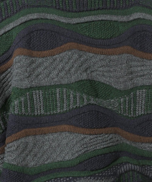 LAKOLE（ラコレ） セーター ニット 3Dボーダーニットプルオーバー