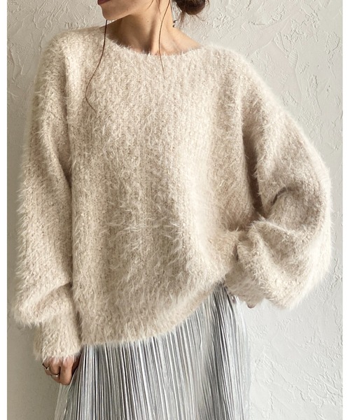 She's Closet ニット セーター ボリュームスリーブミドル丈ミックス