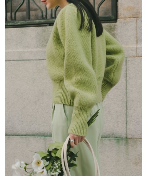 ニット セーター 「2024-25 WINTER COLLECTION」パワーショルダーソフトニットトップス レディース 2024-25 WINTER COLLECTION]パワーショルダーソフトニット