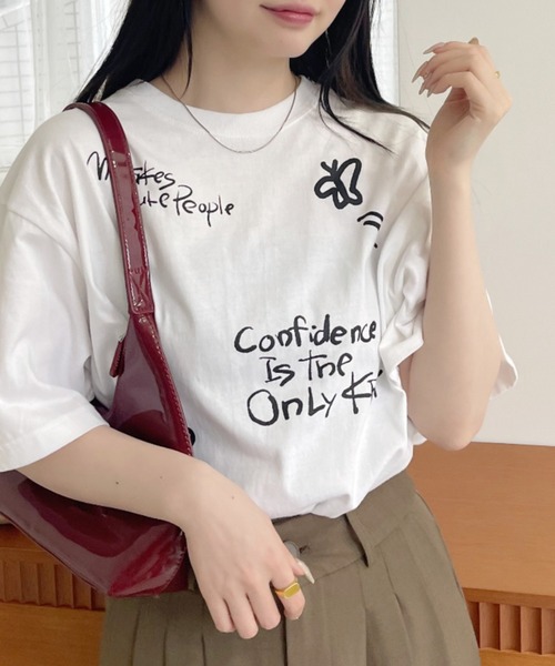 tシャツ メッセージプリント半袖Tシャツ レディース セール】【UNISEX】【全12色展開】メッセージプリント半袖Tee（T
