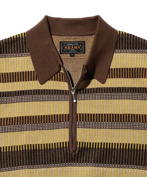BEAMS GOLF ハーフジップ ニットポロシャツ BEAMS GOLF ORANGE LABEL / ブレードカラー ハーフジップ ニット