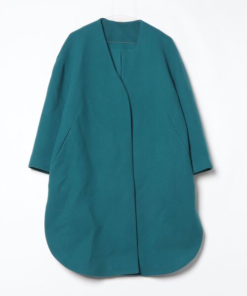 Mila Owen（ミラオーウェン） ノーカラーコート 0 グリーン レディース