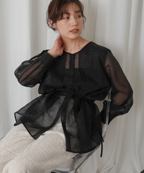 Bou Jeloud（ブージュルード） ブラウス シャツ オーガンジーシアー