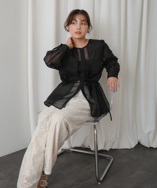 Bou Jeloud（ブージュルード） ブラウス シャツ オーガンジーシアー