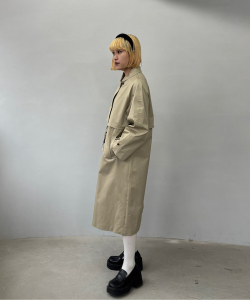 ラウンドカラー ダブルフラップ トレンチコート FD24W437【Fano