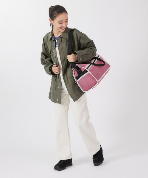■LeSportsac■MED ボストン モーヴ/ピーチブラッシュ/ブラック LeSportsac ボストンバッグ DELUXE MED WEEKENDER モーヴ/ピーチ