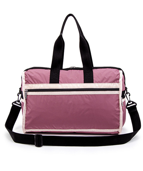 ■LeSportsac■MED ボストン モーヴ/ピーチブラッシュ/ブラック LeSportsac ボストンバッグ DELUXE MED WEEKENDER モーヴ/ピーチ