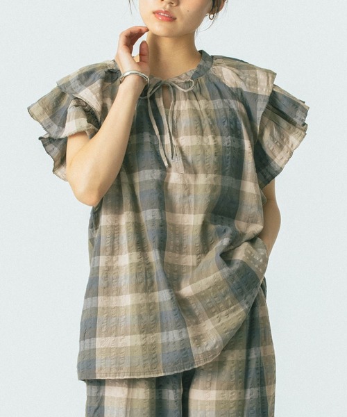 ブラウス シャツ 「WEB・一部店舗限定」SUCKER FRILL BLOUSE レディース