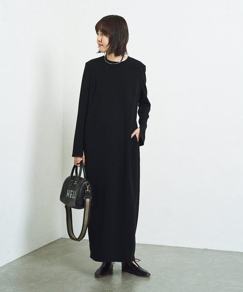 HARDY NOIR フォーマルドレス ワンピース ブラック スピック&スパン HARDY NOIR ワンピース 「追加」ダブルクロスミニマルロング