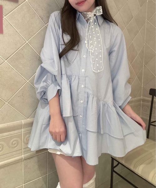 AS KNOW AS（アズノゥアズ） ワンピース ○デザインフリルチュニック